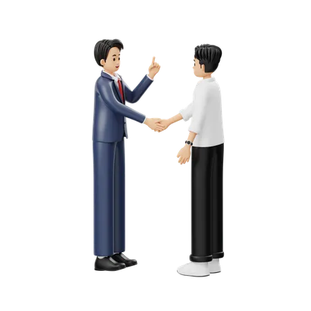 Business People Doing Business Deal  3D Illustration