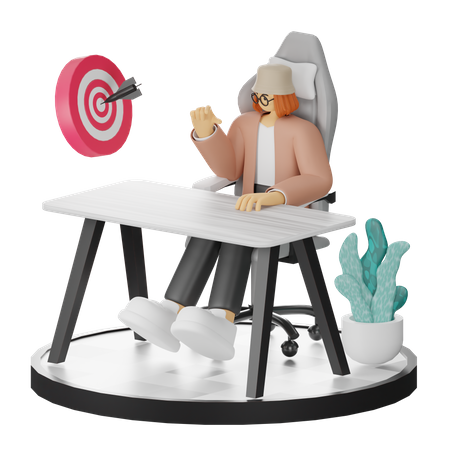 Business People Doing Business Target  3D Illustration