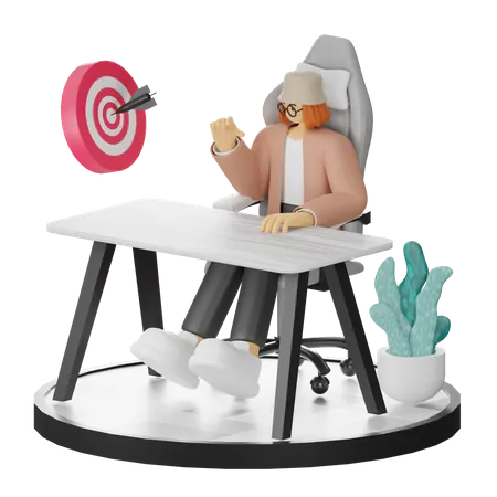 Business People Doing Business Target  3D Illustration