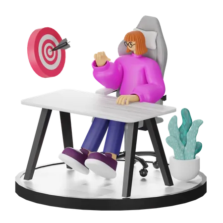 Business People Doing Business Target  3D Illustration