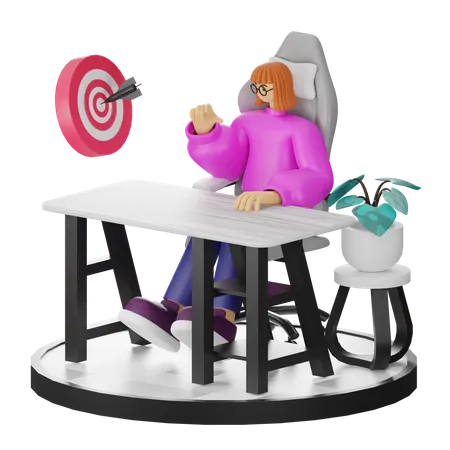 Business People Doing Business Target  3D Illustration