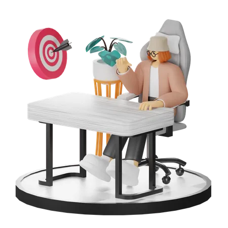 Business People Doing Business Target  3D Illustration