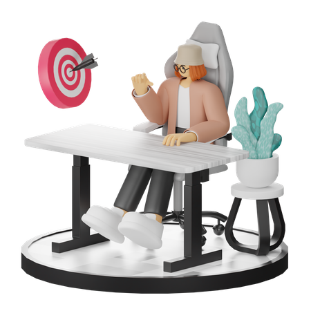 Business People Doing Business Target  3D Illustration