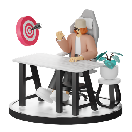 Business People Doing Business Target  3D Illustration