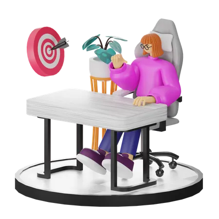 Business People Doing Business Target  3D Illustration