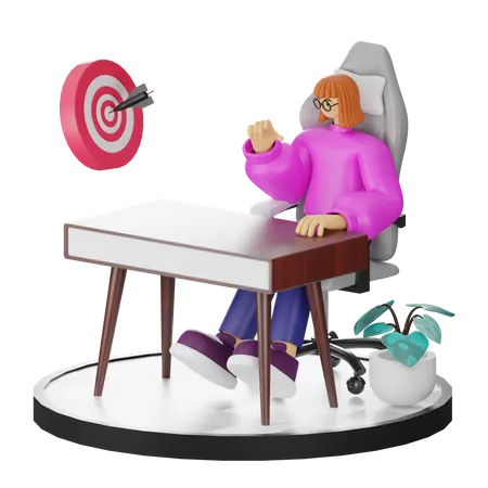 Business People Doing Business Target  3D Illustration