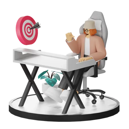 Business People Doing Business Target  3D Illustration