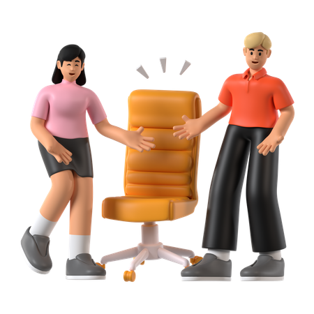 Business People Showing Open Recruitment  3D Icon