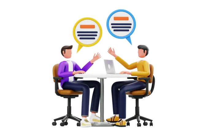 Business People Talking Each Other  3D Illustration