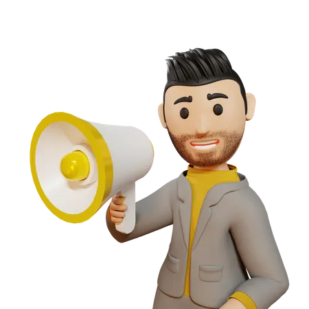 Business person advertising product 3D Illustration