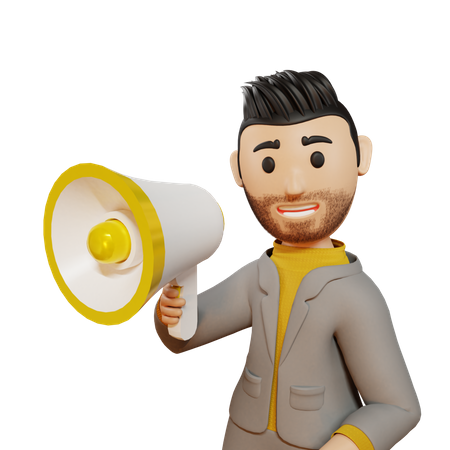 Business person advertising product  3D Icon