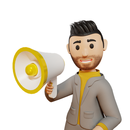 Business person advertising product  3D Illustration