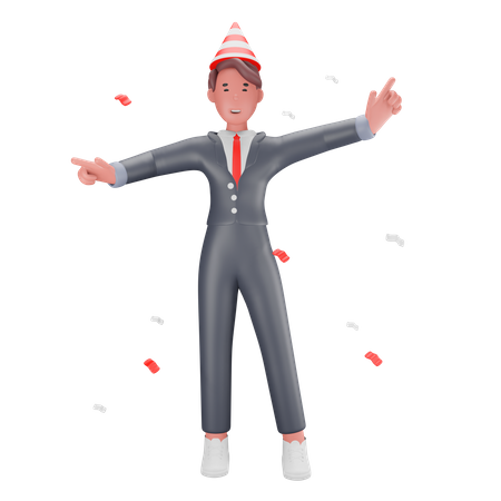 Business person celebrating success  3D Illustration