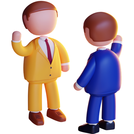 Business person greeting each other  3D Icon