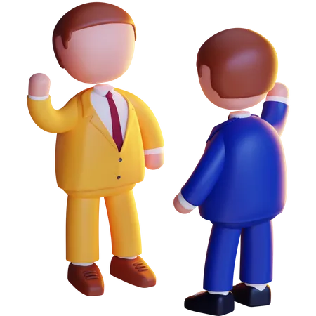 Business person greeting each other  3D Icon