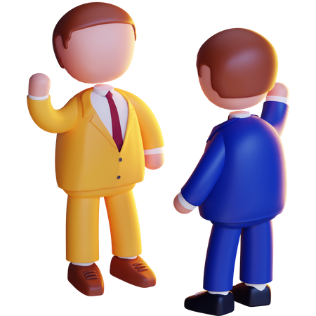 Business person greeting each other 3D Illustration