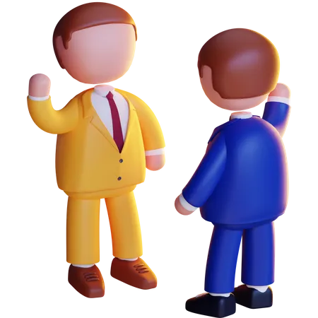 Business person greeting each other 3D Icon
