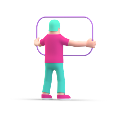 Business person preparing presentation  3D Icon