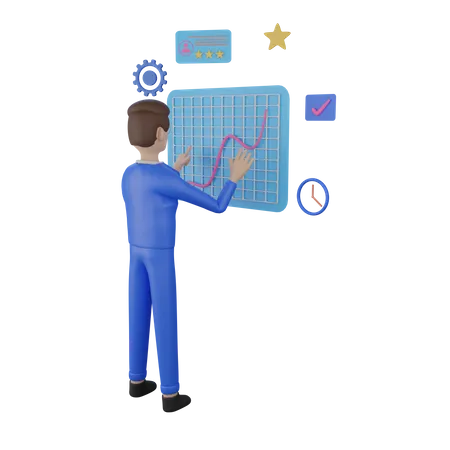 Business person preparing presentation chart 3D Illustration