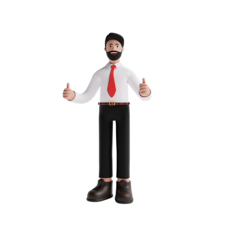 Business person showing Thumbs Up hand gesture  3D Illustration