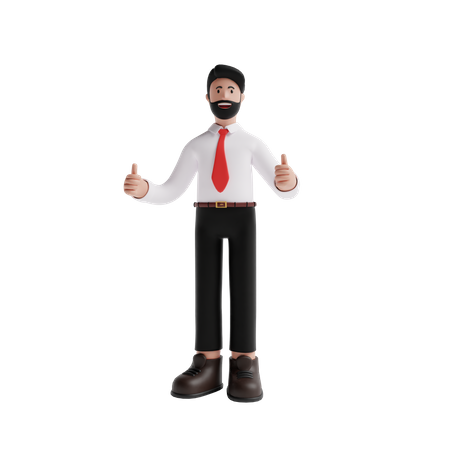 Business person showing Thumbs Up hand gesture  3D Icon