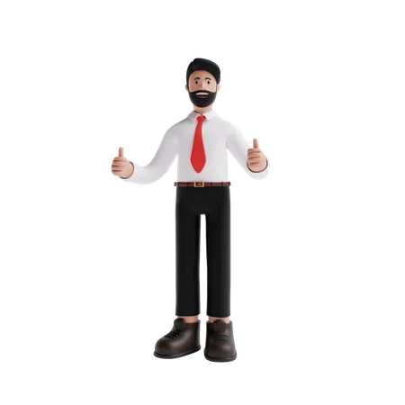 Business person showing Thumbs Up hand gesture  3D Illustration