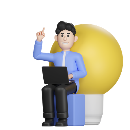 Business person with idea  3D Illustration