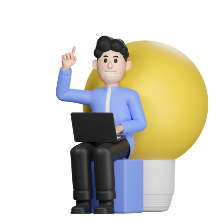 Business person with idea  3D Illustration