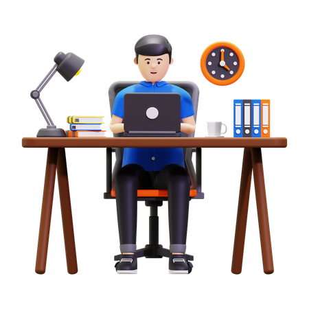 Business person working on time  3D Illustration