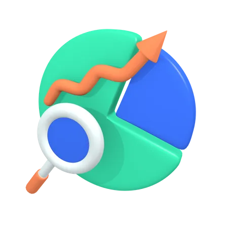 3 D Business Pie Chart Analysis Icon Concept 3D Illustration