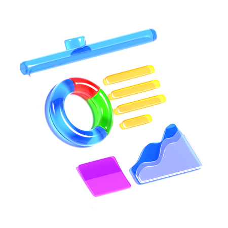 비즈니스 파이 다이어그램  3D Icon