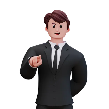 Business Pointing At You  3D Illustration