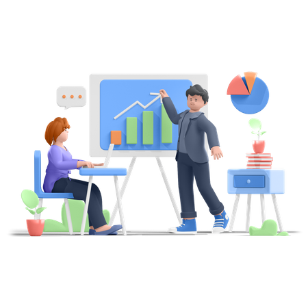 Business Presentation  3D Illustration