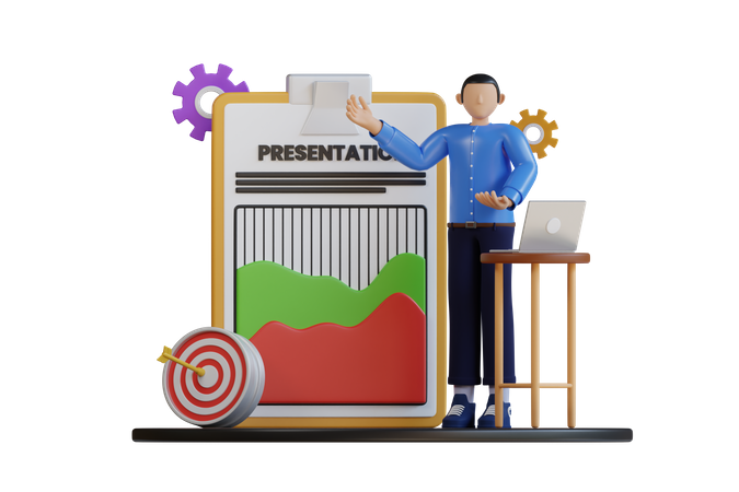 Business Presentation  3D Illustration