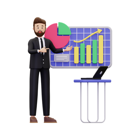 Business presentation  3D Illustration