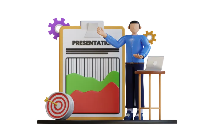 Business Presentation  3D Illustration