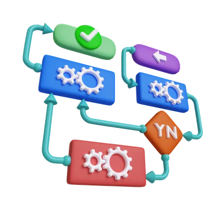 This Is A Flow Chart Three Dimensional Icon Illustration Illustrating A Business Process This Image Is Available In PSD Format With A Transparent Background 3D Icon
