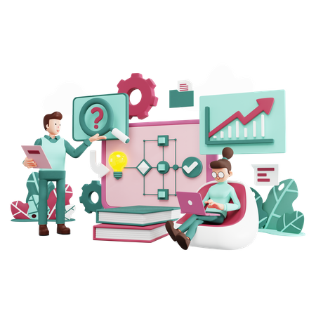 Business Process and Workflow  3D Icon