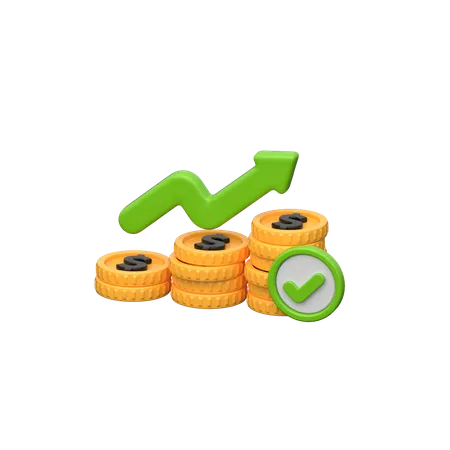 Business Profit 3 D Icon Symbolizing Financial Success Gain And Positive Performance Representing Profitability And Achievement In Business Endeavors 3D Icon