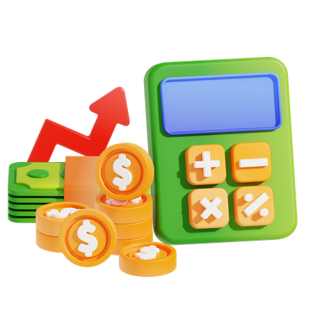 事業利益計算  3D Icon