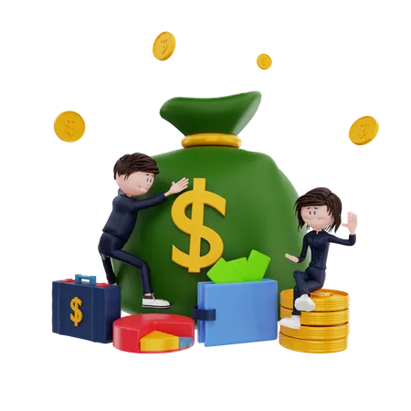 3 D Rendering Finance Character Illustration Object Premium Psd 3D Illustration