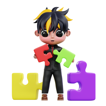 Business Puzzle  3D Illustration