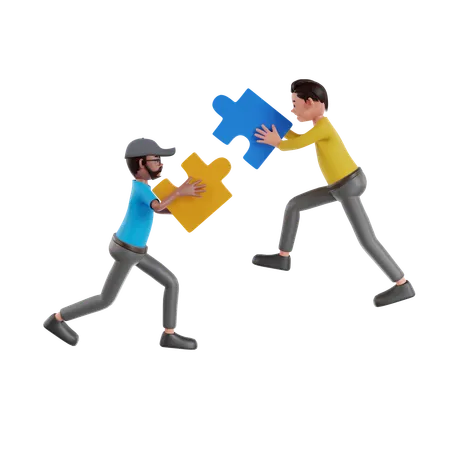 Business Puzzle  3D Illustration