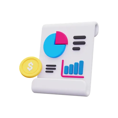 3 D Business Report Icon 3D Icon