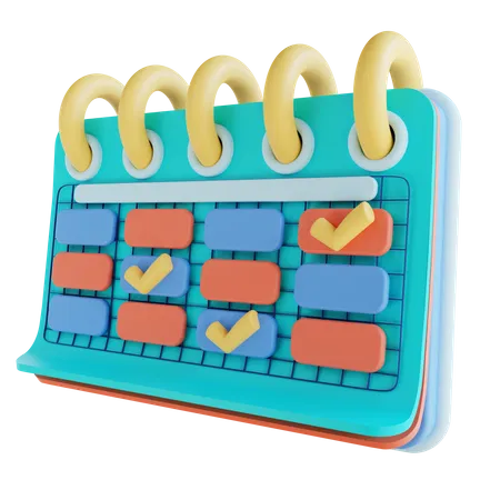 3 D Illustration Calendar And Checklist 3D Icon