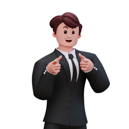 Business Showing Double Hands Pointing At You  3D Illustration