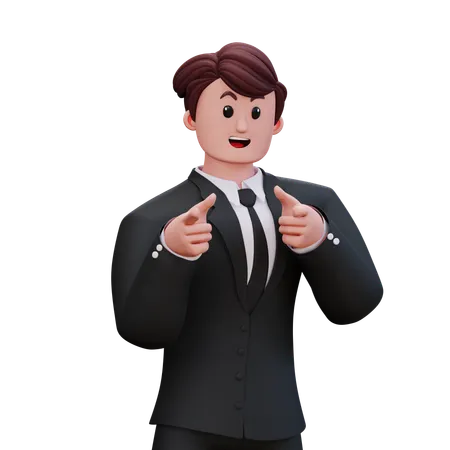 Business Showing Double Hands Pointing At You  3D Illustration