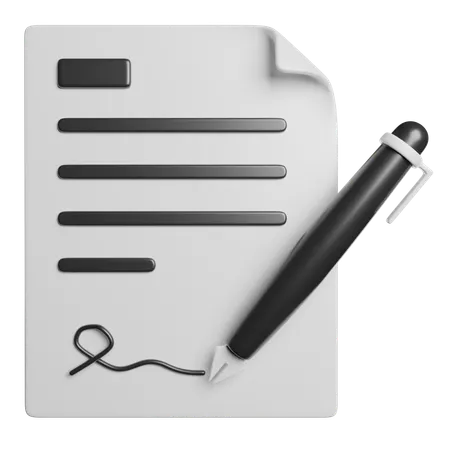 Business Signature  3D Icon
