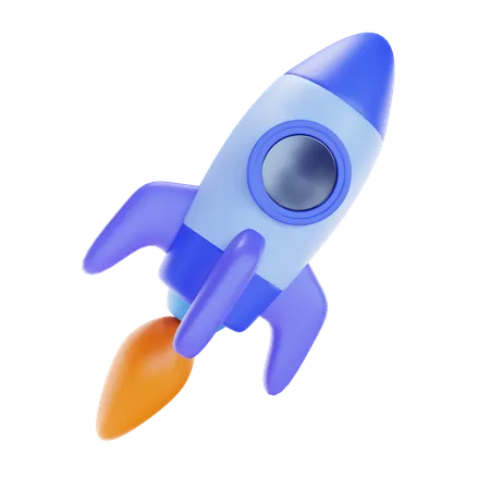 3 D Render Business Start Up Rocket 3D Icon