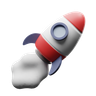 3d sky rocket logo